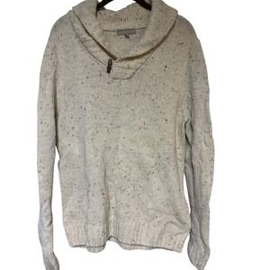 Grayson & Dunn Speckled Shawl Collar Sweater Men's  Wool‎ Blend Elbow Patches L